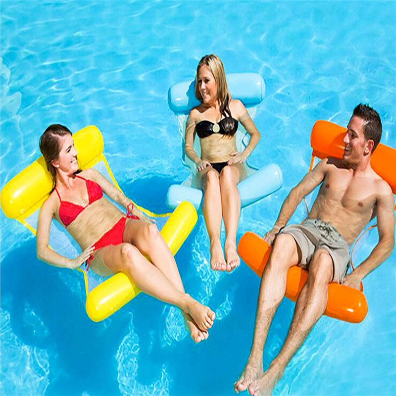 Nadmuchiwany basen pływak dla dorosłych, hamak basenowy (siodło, drifter, salon krzesło), krzesło letnie basen, przenośny salon wodny